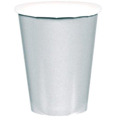 20 Pack Silver Paper Cups - 266ml - The Base Warehouse