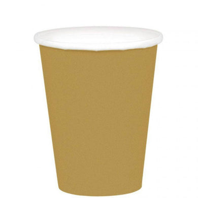 20 Pack New Gold Paper Cups - 266ml - The Base Warehouse