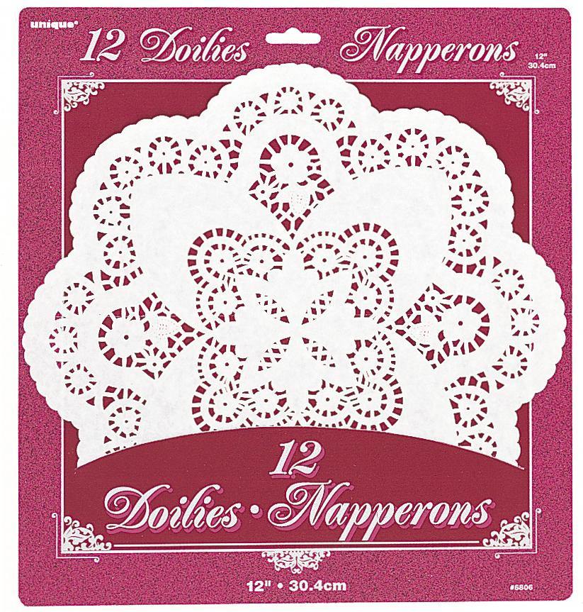 12 Pack White Doilies - 30cm - The Base Warehouse