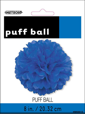 Royal Blue Puff Ball Decoration - 20cm - The Base Warehouse