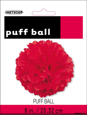 Ruby Red Puff Ball Decoration - 20cm - The Base Warehouse
