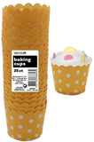 Load image into Gallery viewer, 25 Pack Sunflower Yellow Dots Paper Baking Cups - The Base Warehouse
