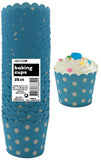 Load image into Gallery viewer, 25 Pack Powder Blue Dots Paper Baking Cups - The Base Warehouse
