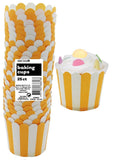 Load image into Gallery viewer, 25 Pack Sunflower Yellow Stripes Paper Baking Cups - The Base Warehouse
