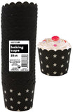 Load image into Gallery viewer, 25 Pack Midnight Black Stars Paper Baking Cups - The Base Warehouse
