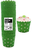 Load image into Gallery viewer, 25 Pack Lime Green Stars Paper Baking Cups

