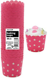 Load image into Gallery viewer, 25 Pack Hot Pink Stars Paper Baking Cups - The Base Warehouse
