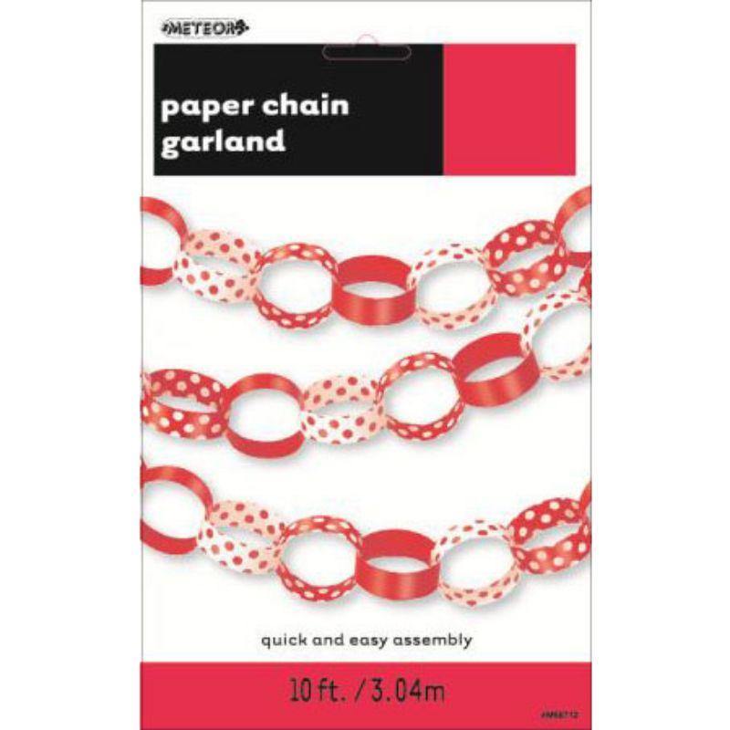 Ruby Red Dots Paper Chain - 3m - The Base Warehouse