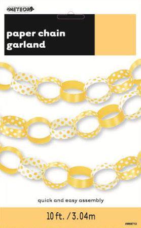 Sunflower Yellow Dots Paper Chain Garland - 3.04m - The Base Warehouse