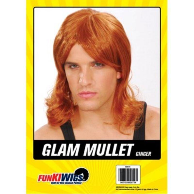Mens Ginger Glam Mullet Wig - The Base Warehouse