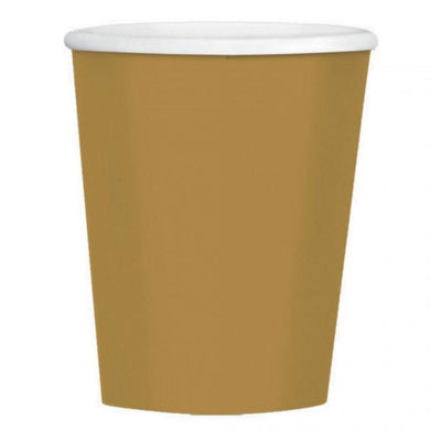 40 Pack New Gold Paper Coffee Cups - 354ml - The Base Warehouse