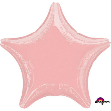 Metallic Pearl Pastel Pink Star Foil Balloon - 45cm - The Base Warehouse