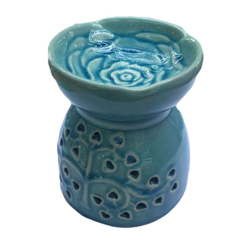 Ceramic Oil Burner Candle Holder - 11cm x 10cm x 10cm
