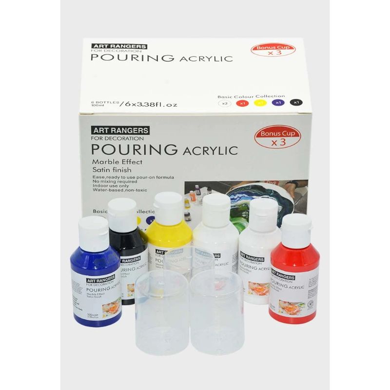 Marble Effect Pouring Acrylic Set - 6 x 100ml