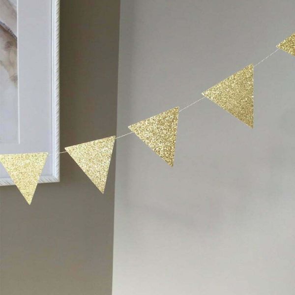 Gold Shiny Glitter Bunting - 400cm