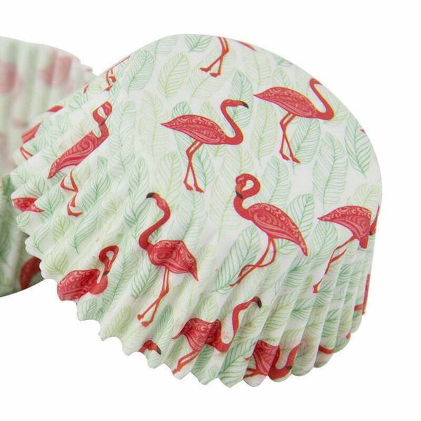 40 Pack Flamingo Cupcake Cups - 5.5cm x 3cm