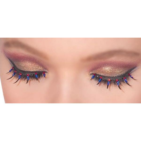Womens Patriotic Rhinestone Eyelashes - The Base Warehouse