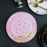 Load image into Gallery viewer, 8 Pack Pink Dots Foil Plates - 18cm
