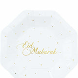 Load image into Gallery viewer, 8 Pack Small Eid Mubarak Plates - 18cm
