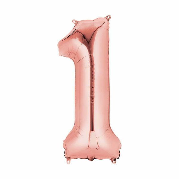 Rose Gold Number Foil Balloons #1 - 66cm