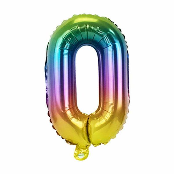 Rainbow Number Foil Balloons #0 - 66cm