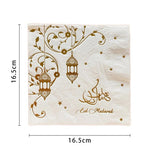 Load image into Gallery viewer, 20 Pack Eid Mubarak Napkins - 16.5cm x 16.5cm
