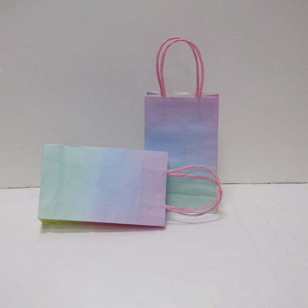 5 Pack Ombre Pastel Paper Bags - 20cm x 12cm x 6cm