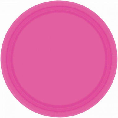 20 Pack Bright Pink Paper Plates - 26cm - The Base Warehouse