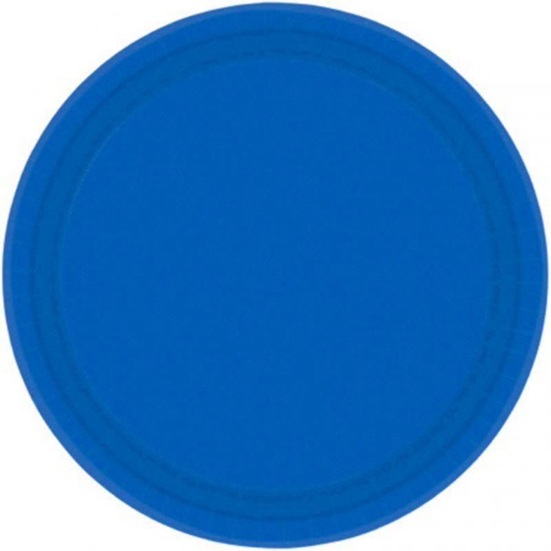 20 Pack Bright Royal Blue Paper Plates - 26.6cm - The Base Warehouse