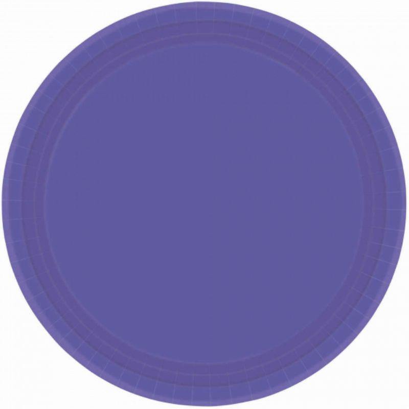 20 Pack New Purple Paper Plates - 26cm - The Base Warehouse