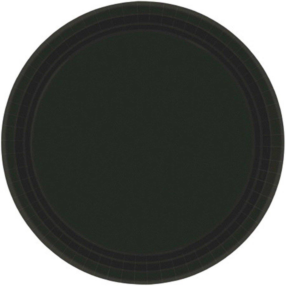 20 Pack Jet Black Paper Plates - 23cm - The Base Warehouse