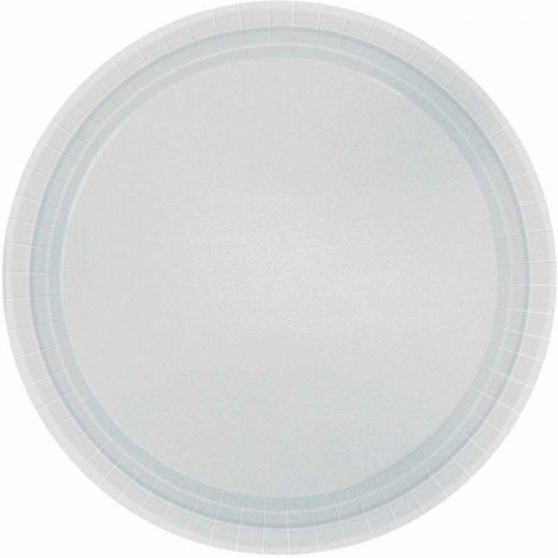 20 Pack Silver Paper Plates - 26.6cm - The Base Warehouse