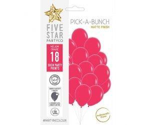 18 Pack Matte Raspberry Round Latex Balloon - 30cm - The Base Warehouse