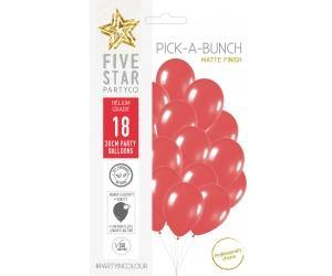 18 Pack Matte Red Round Latex Balloon - 30cm - The Base Warehouse