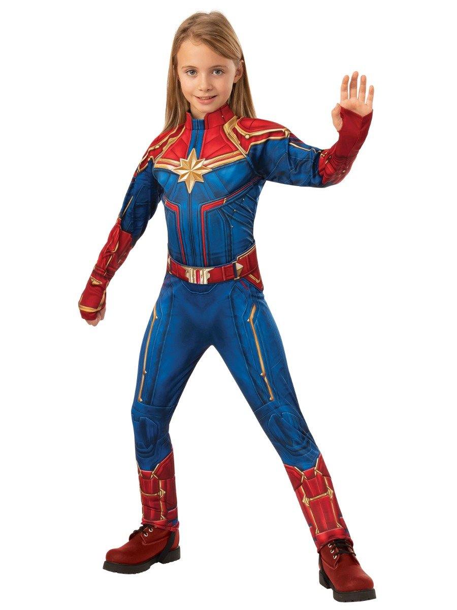 Girls Captain Marvel Deluxe Hero Suit - L - The Base Warehouse