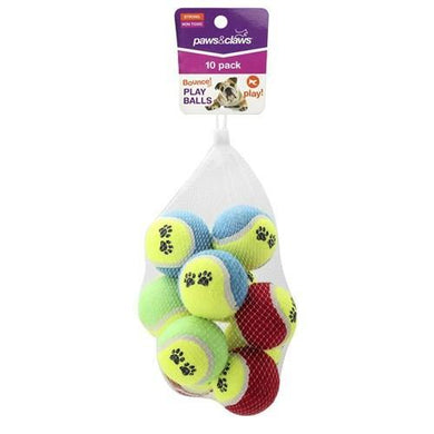 10 Pack Pet Toy Tennis Balls - 6cm - The Base Warehouse