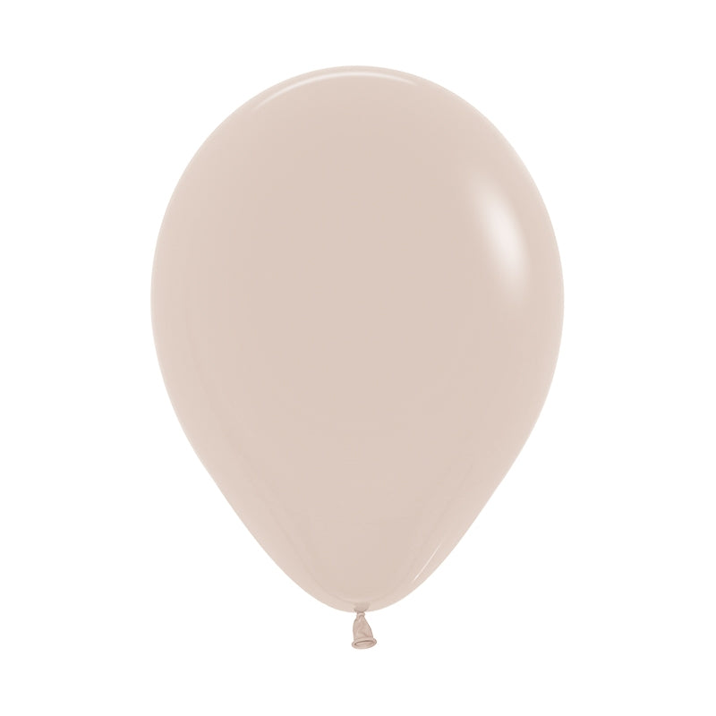 Matte White Sand 12cm Round Balloon 20pk