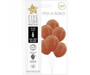 6 Pack Shimmer Copper Round Latex Balloons - 45cm - The Base Warehouse