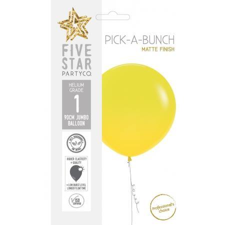 Matte Yellow Latex Balloon - 90cm