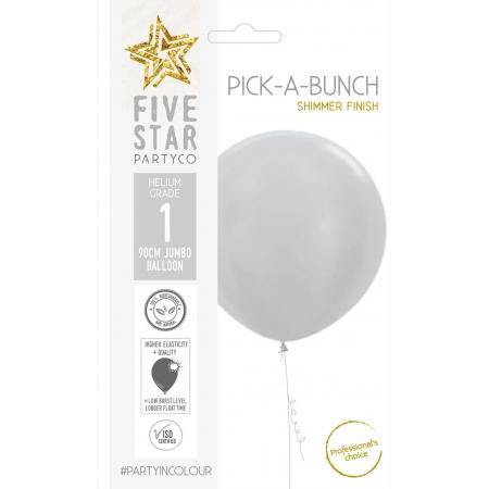 Shimmer Silver Latex Balloon - 90cm - The Base Warehouse