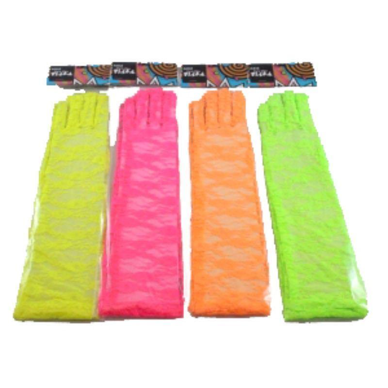 Neon Long Lace Gloves - The Base Warehouse