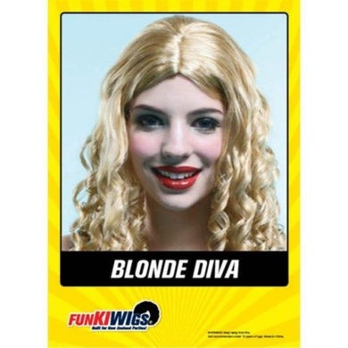 Womens Blonde Diva Wig - The Base Warehouse