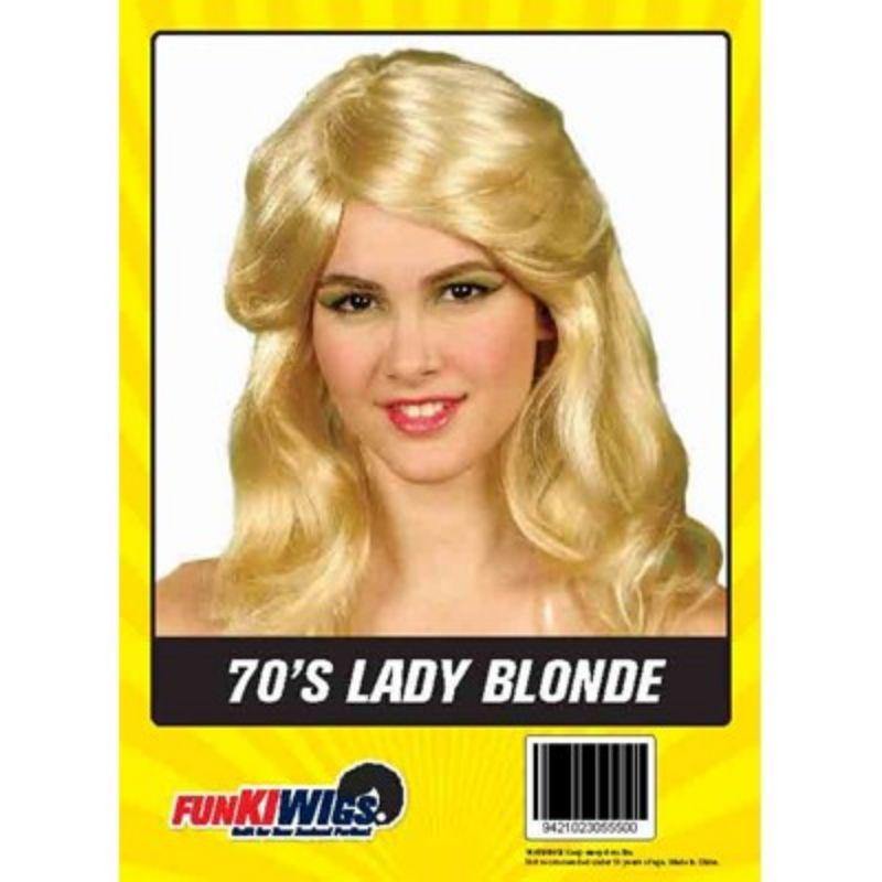 Womens Blonde 70s Lady Wig - The Base Warehouse