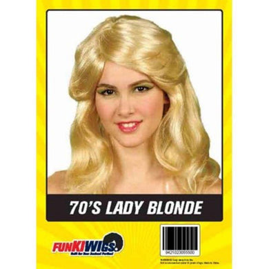 Womens Blonde 70s Lady Wig - The Base Warehouse