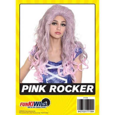Womens Pink Rocker Wig - The Base Warehouse
