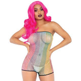 Load image into Gallery viewer, Lurex Rainbow Net Strapless Romper - OS
