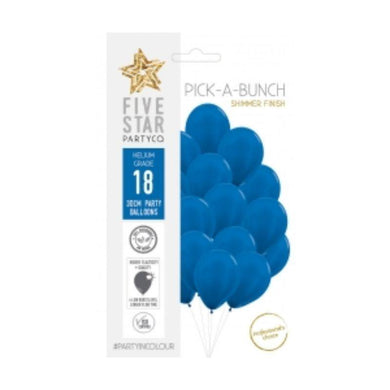 18 Pack Shimmer Blue Latex Balloons - 30cm - The Base Warehouse