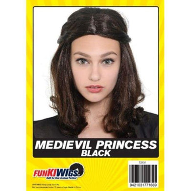 Womens Black Medievil Princess Wig - The Base Warehouse