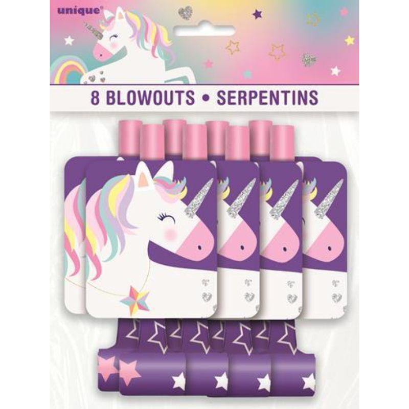 8 Pack Unicorn Party Blowouts - The Base Warehouse