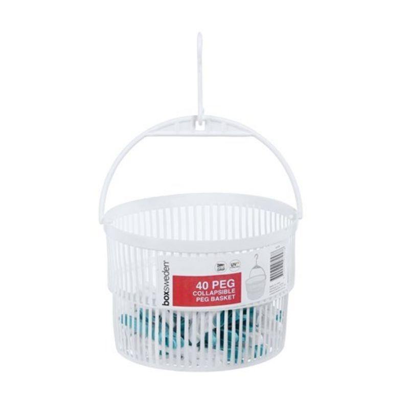 Collapsible Peg Basket with 40 Pegs - The Base Warehouse